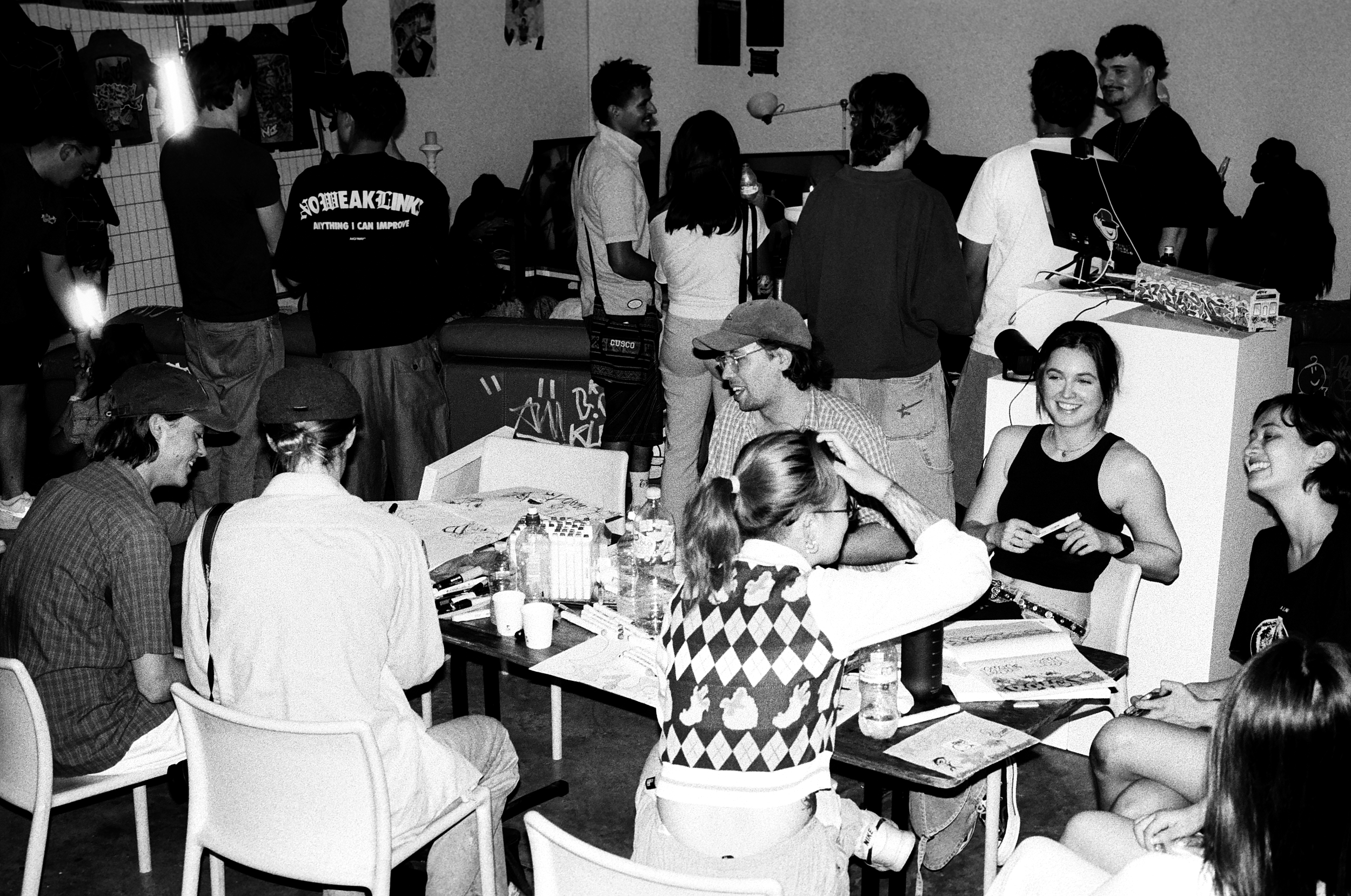 Attendees making art